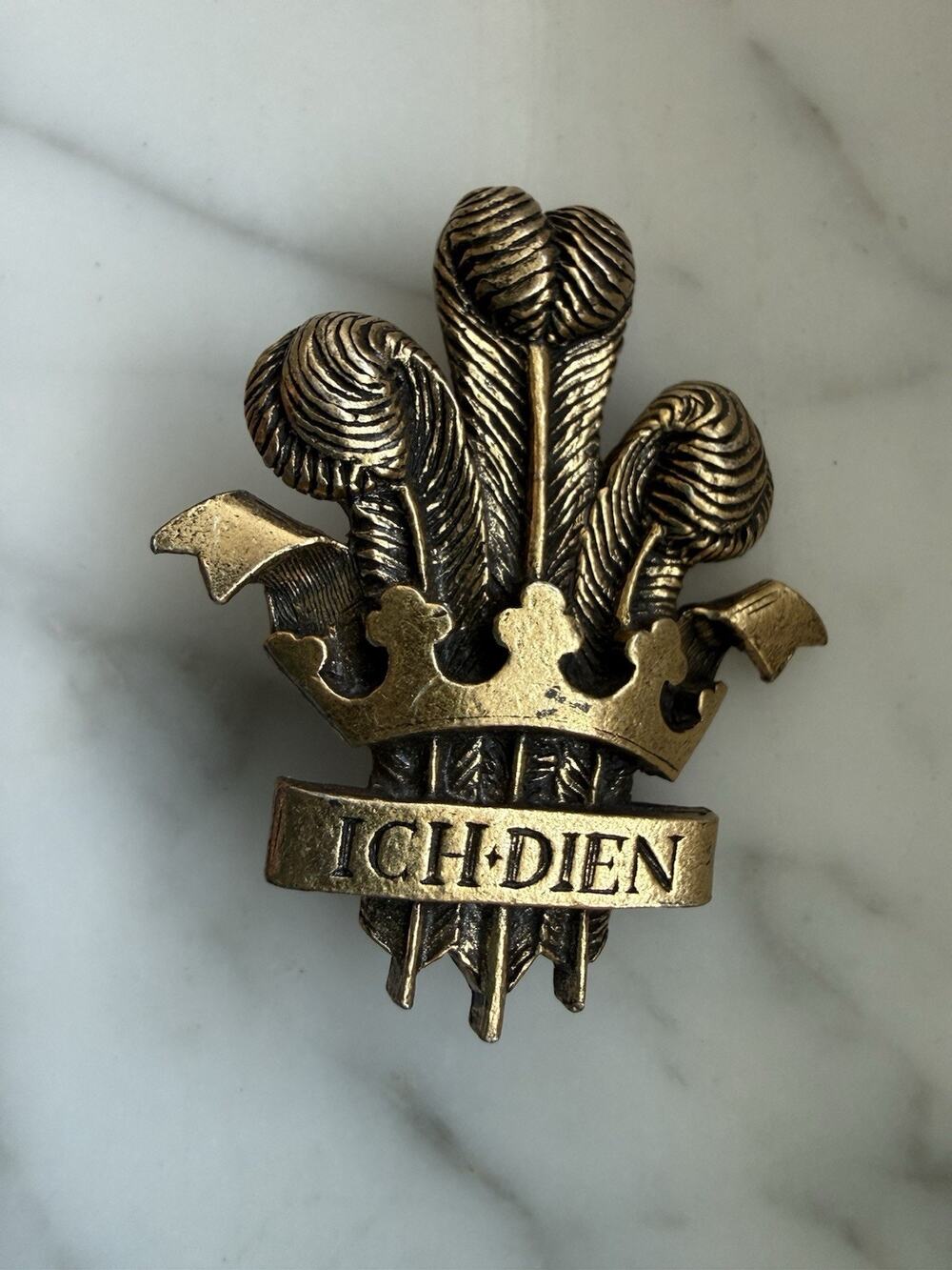 Vintage Miracle Ich Dien Prince of Wales Pin Broach